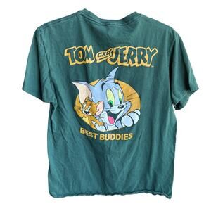TOM and JERRY Hunter Green Best buddies graphic tee size M